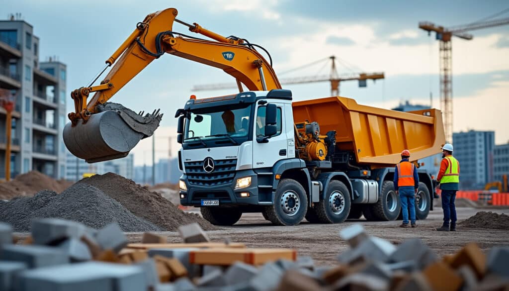 Camion benne grue : guide pratique pour chantier efficace