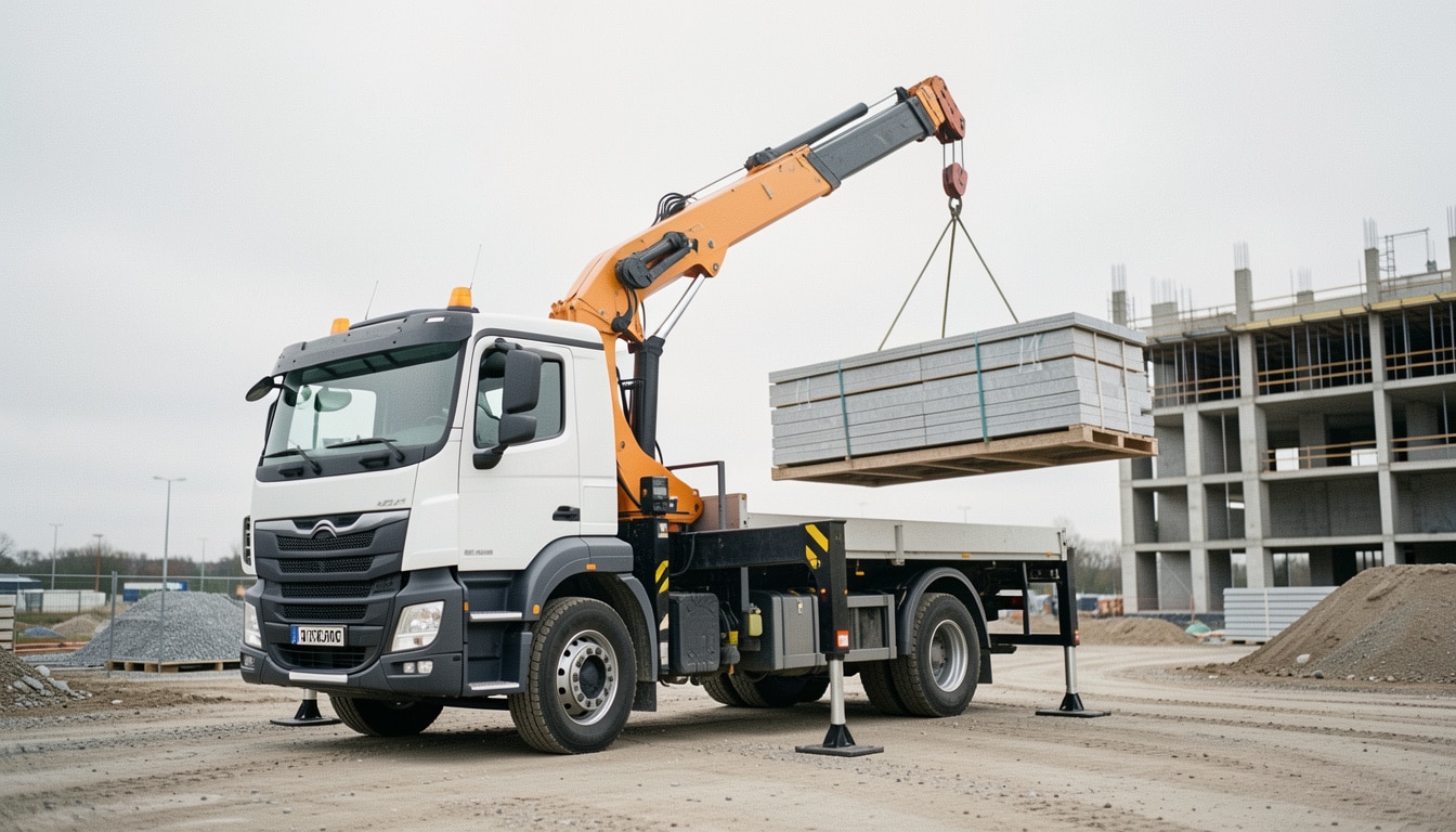 Camion avec grue auxiliaire : fonctionnement et choix